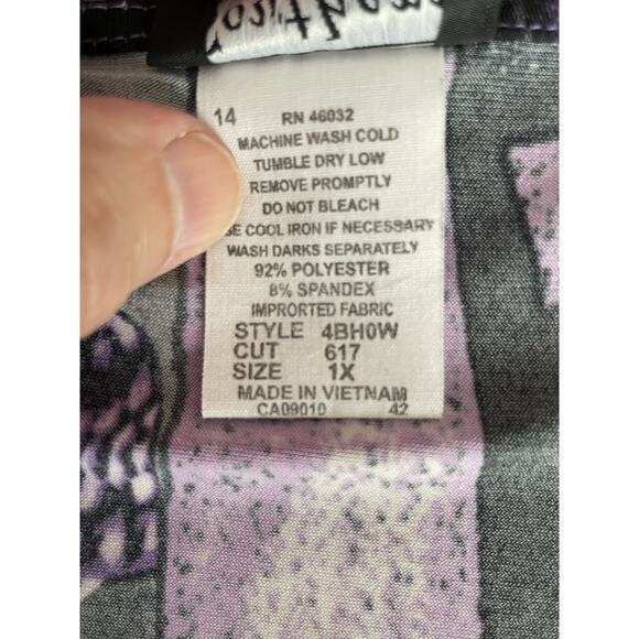 Southern Lady Y2K Top Womens 1X Artsy Boho Retro Butterfly Sleeve Blouse Tunic - Picture 6 of 10